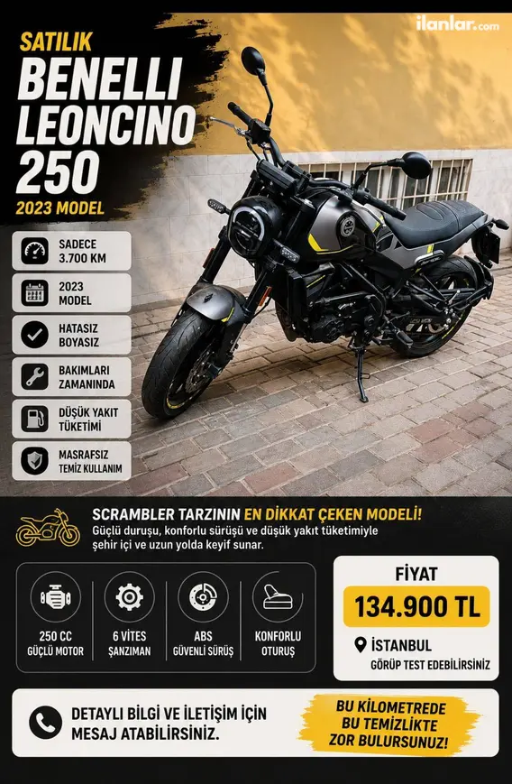 2023 Benelli Leoncino 250 benzinli manuel motosiklet - Fotoğraf 1