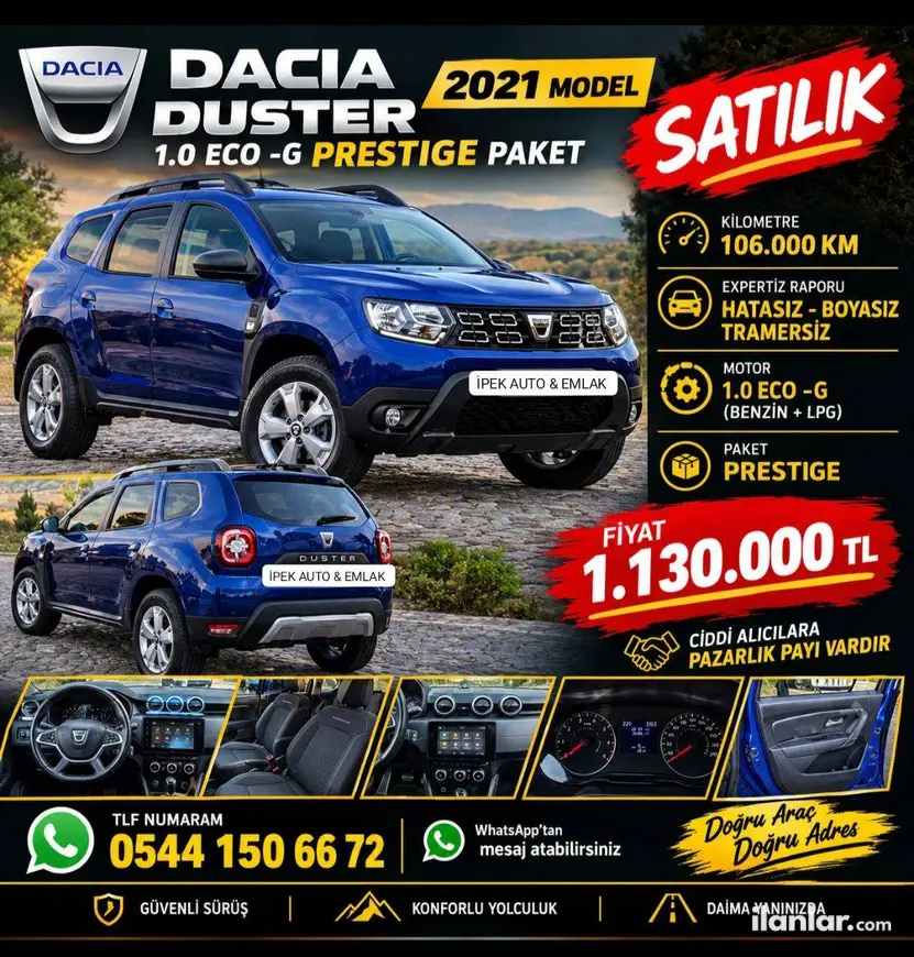 2021 Dacia Duster 1.0 ECO-G diğer manuel arazi, SUV, Pick-up - Fotoğraf 1