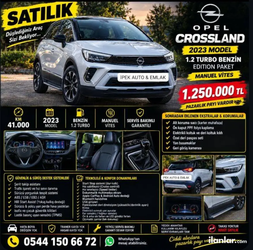 2023 Opel Crossland 1.2 T benzinli manuel arazi, SUV, Pick-up - Fotoğraf 1