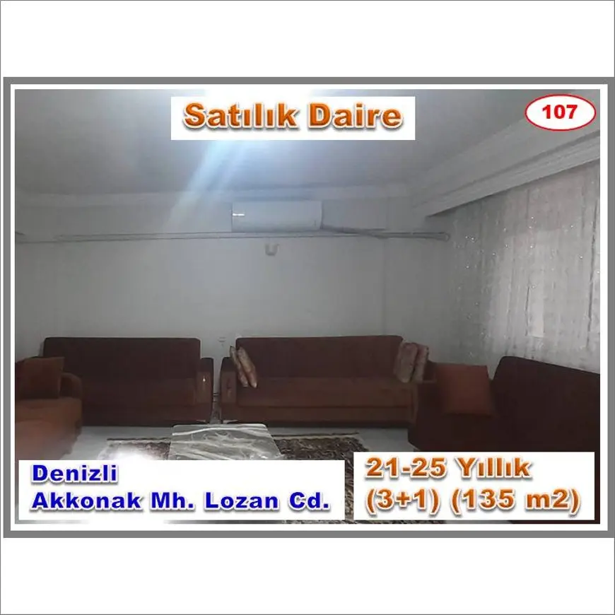 Denizli Merkezefendi Akkonak Mahallesi 3+1 135 m² satılık daire - Fotoğraf 1