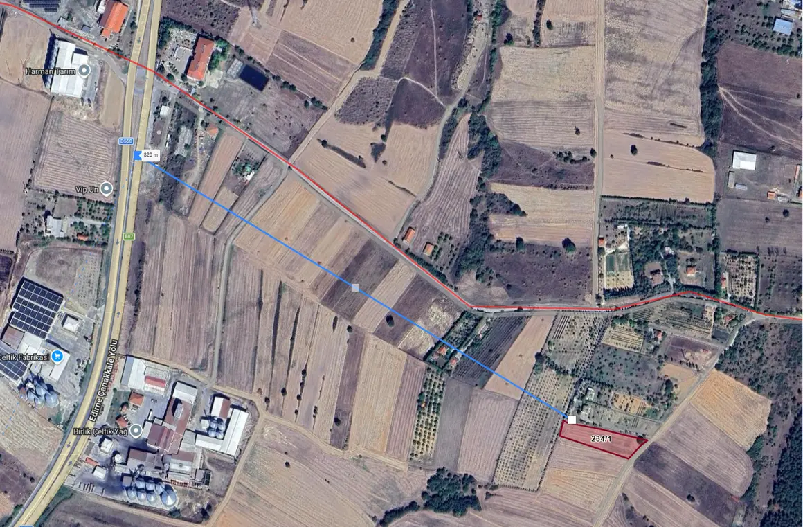 Edirne Uzunköprü Kavacık Köyü Mahallesi 3.962 m² satılık tarla arsa - Fotoğraf 1
