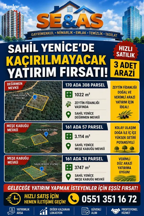 Balıkesir Bandırma Yenice Mahallesi 7.883 m² satılık tarla arsa - Fotoğraf 1