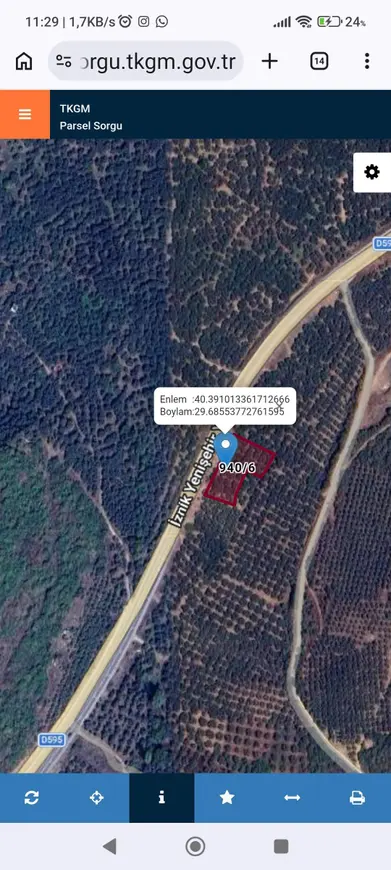 Bursa İznik Derbent Mahallesi 312 m² satılık zeytinlik arsa - Fotoğraf 1