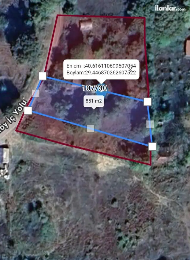 Yalova Çiftlikköy İlyasköy, Yukarı Mahallesi 870 m² satılık tarla arsa - Fotoğraf 1