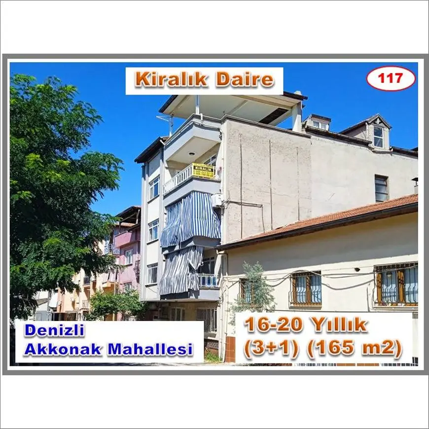 Denizli Merkezefendi Akkonak Mahallesi 3+1 160 m² kiralık daire - Fotoğraf 1