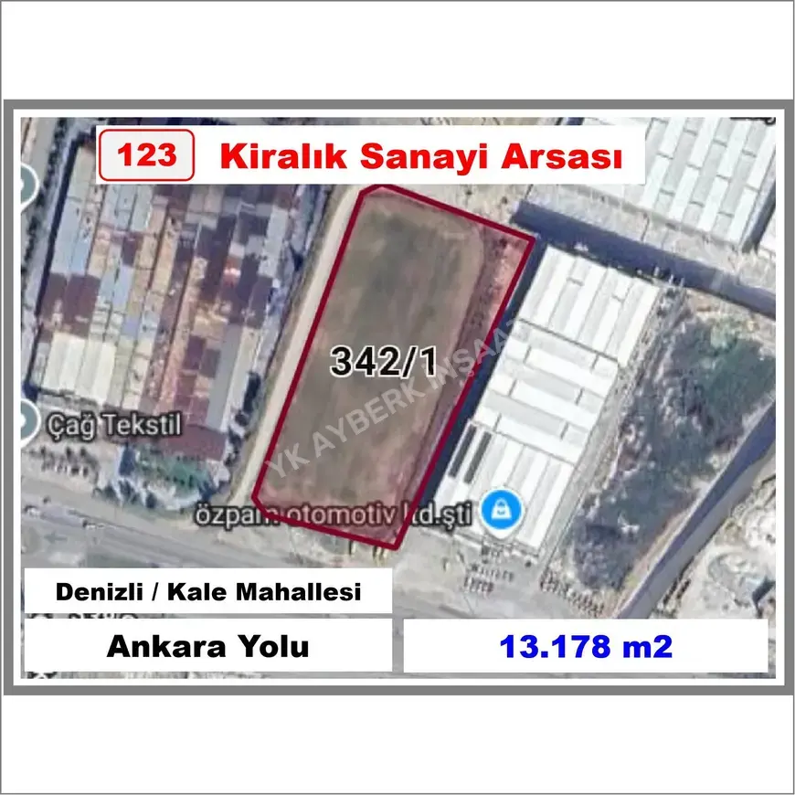 Denizli Pamukkale Kale Mahallesi 13.178 m² kiralık sanayi arsa - Fotoğraf 1