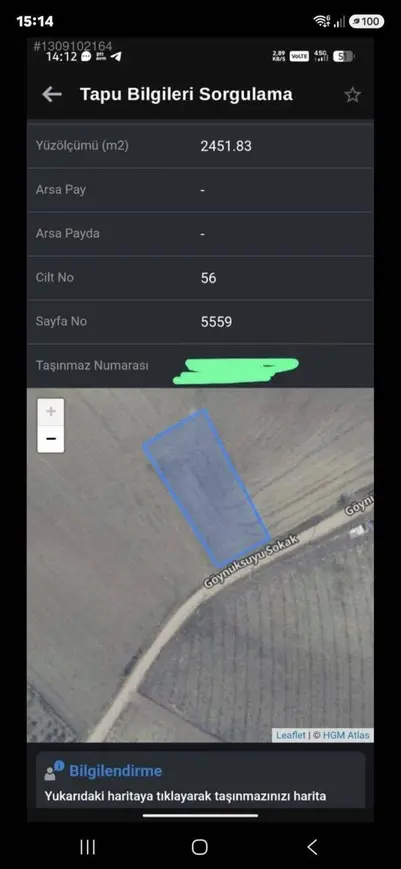Sakarya Geyve Karacaören Mahallesi 2.451 m² satılık arazi arsa - Fotoğraf 1