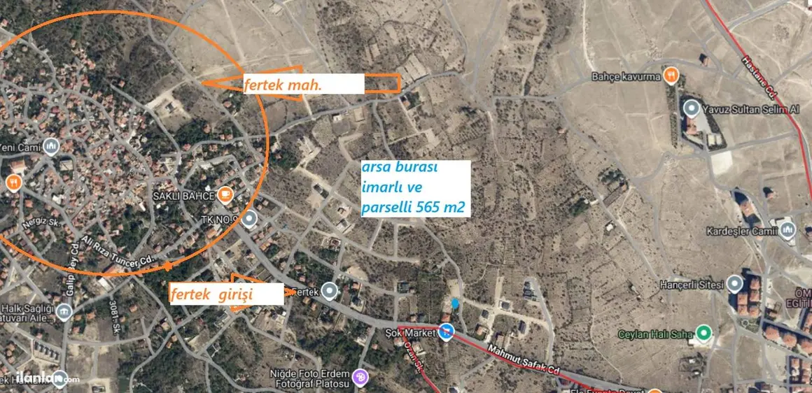 Niğde Merkez Fertek Mahallesi 565 m² satılık konut arsa - Fotoğraf 1