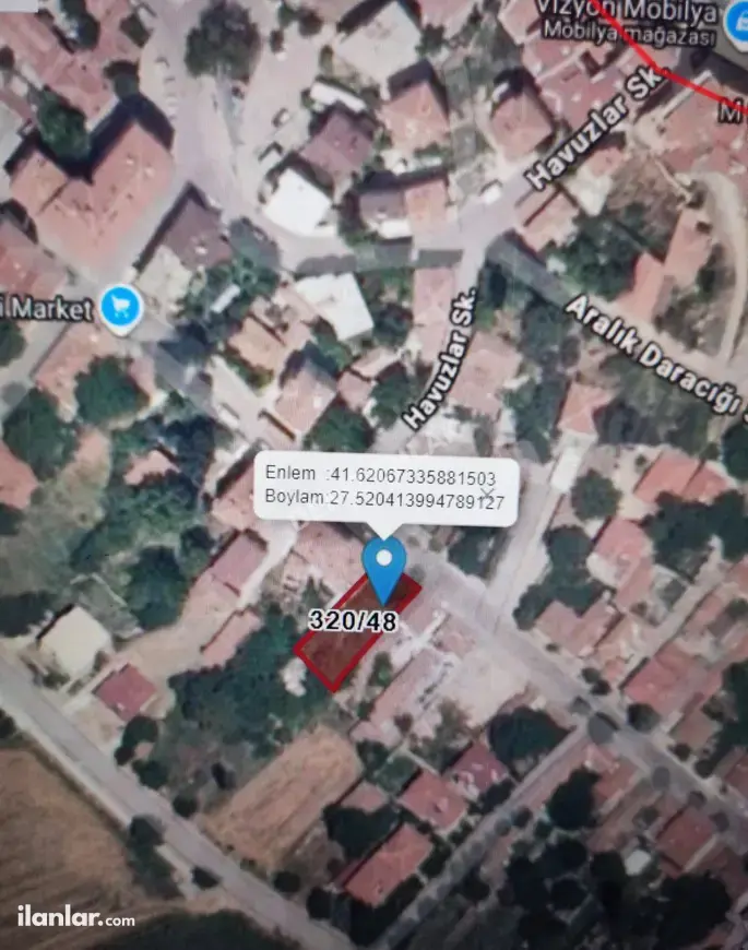 Kırklareli Pınarhisar Orta Mahallesi 408 m² satılık ticari + Konut arsa - Fotoğraf 1