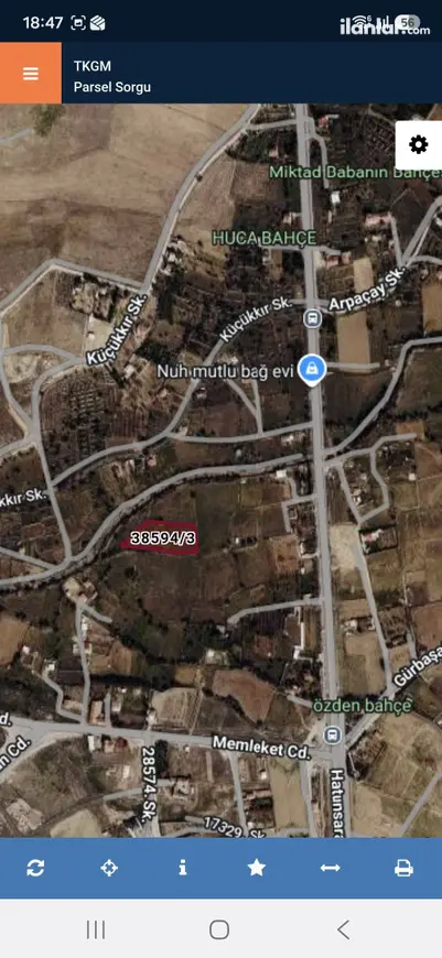 Konya Meram Gödene Mahallesi 795 m² satılık bağ & Bahçe arsa - Fotoğraf 1
