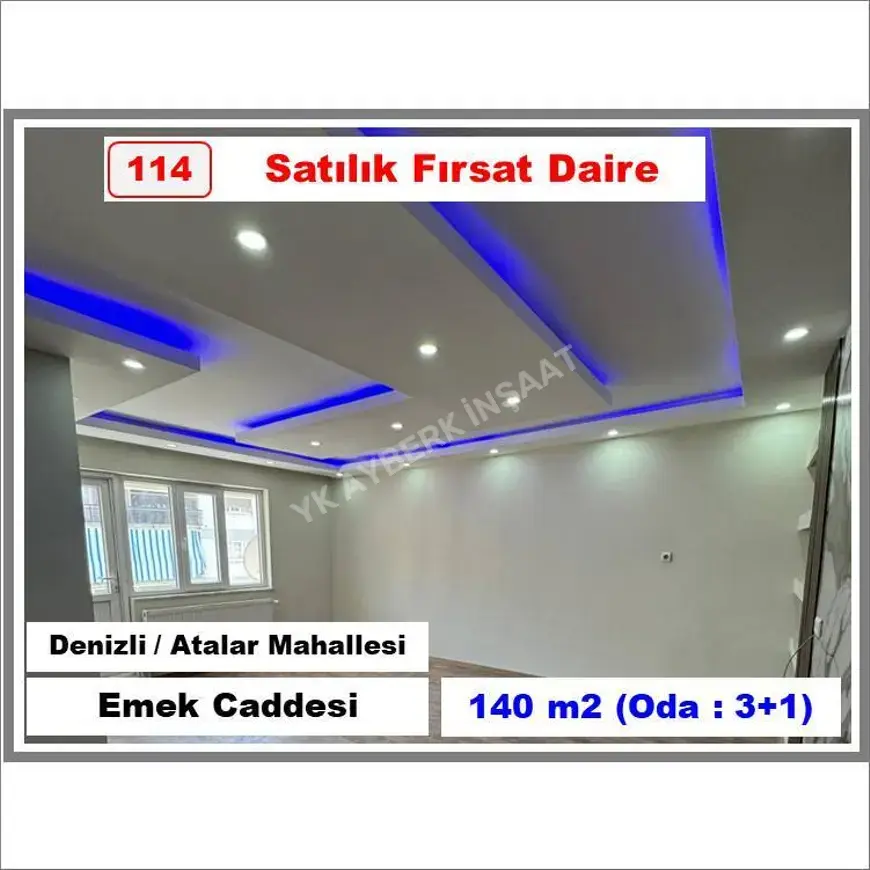 Denizli Pamukkale Atalar Mahallesi 3+1 140 m² satılık daire - Fotoğraf 1