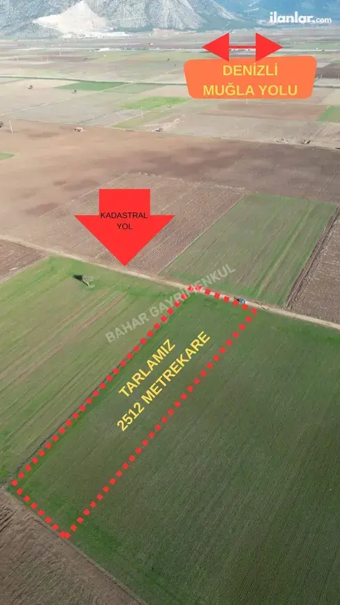 Denizli Tavas Pınarlar Mahallesi 2.512 m² satılık tarla arsa - Fotoğraf 1
