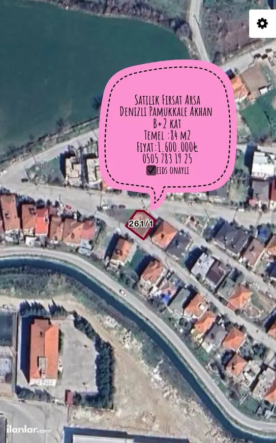Denizli Pamukkale Akhan Mahallesi 219 m² satılık ada arsa - Fotoğraf 1