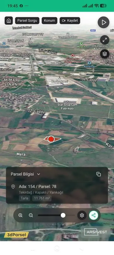 Tekirdağ Kapaklı Yanıkağıl Mahallesi 440 m² satılık arazi arsa - Fotoğraf 1