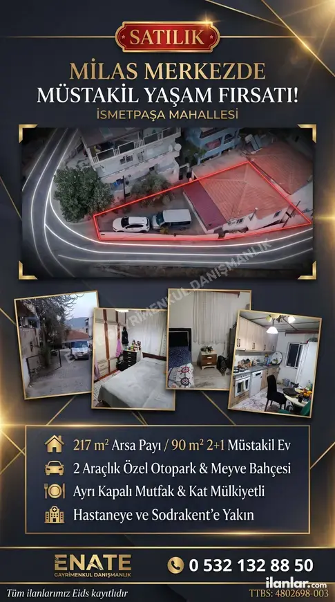Muğla Milas İsmet Paşa Mahallesi 2+1 90 m² satılık müstakil Ev - Fotoğraf 1