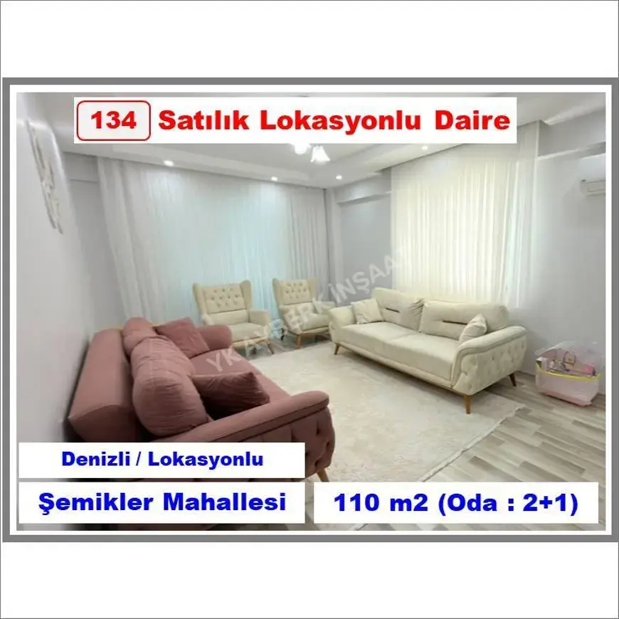 Denizli Merkezefendi Şemikler Mahallesi 2+1 110 m² satılık daire - Fotoğraf 1