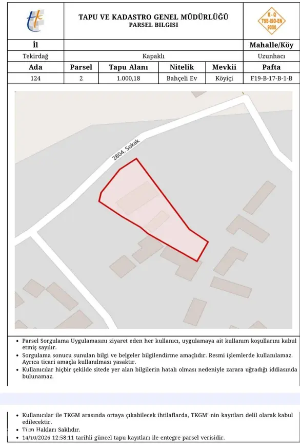 Tekirdağ Kapaklı Uzunhacı Mahallesi 142 m² satılık arazi arsa - Fotoğraf 1
