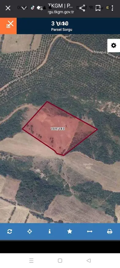Çanakkale Lapseki Alpagut Köyü Mahallesi 478 m² satılık tarla arsa - Fotoğraf 1
