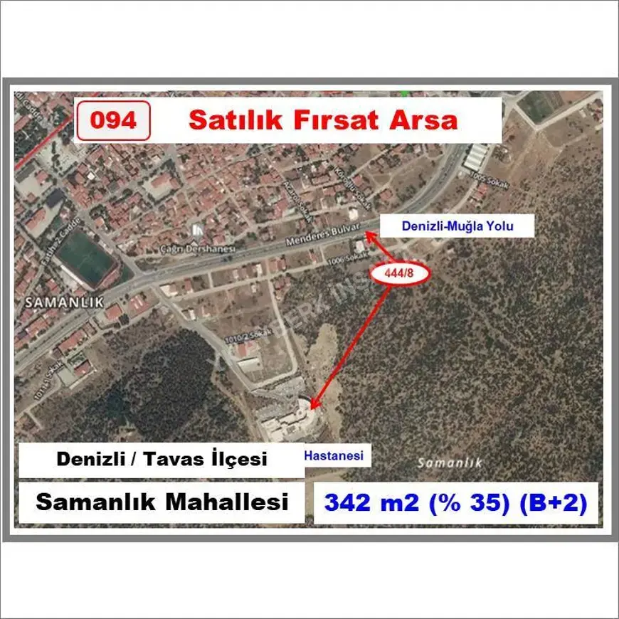 Denizli Tavas Samanlık Mahallesi 341 m² satılık konut arsa - Fotoğraf 1