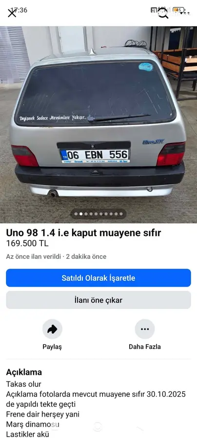 1998 Fiat Uno 1.4 ie benzinli manuel otomobil - Fotoğraf 3