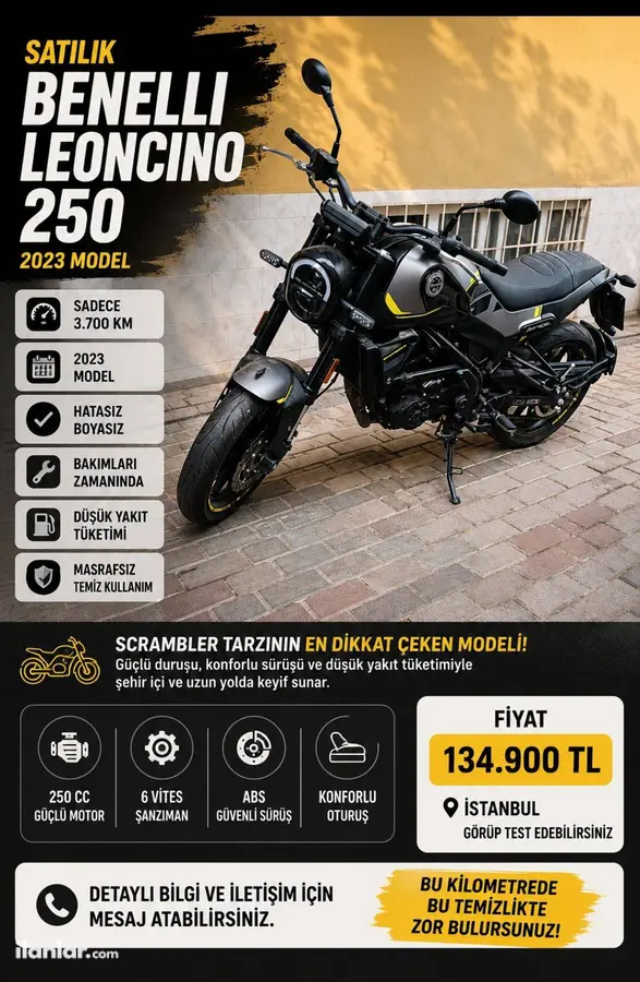 2023 Benelli Leoncino 250 benzinli manuel motosiklet - Fotoğraf 1