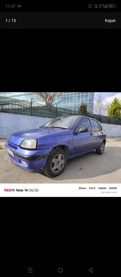 1998 Renault Clio 1.4 benzinli manuel otomobil - Fotoğraf 2