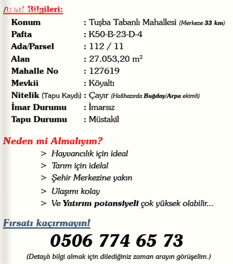 Van Tuşba Tabanlı Mahallesi 27.053 m² satılık tarla arsa - Fotoğraf 3