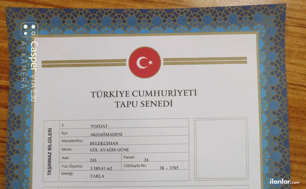 Yozgat Akdağmadeni Belekçahan, Merkez Mahallesi 3.600 m² satılık tarla arsa - Fotoğraf 2