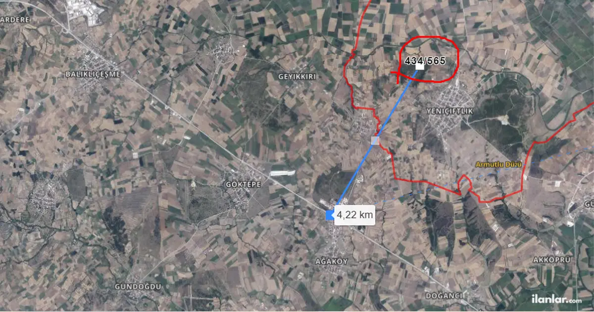 Çanakkale Biga Yeniçiftlik, Ece Mahallesi 564 m² satılık tarla arsa - Fotoğraf 3