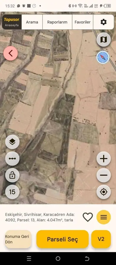 Eskişehir Sivrihisar Karacaören Mahallesi 4.047 m² satılık tarla arsa - Fotoğraf 1