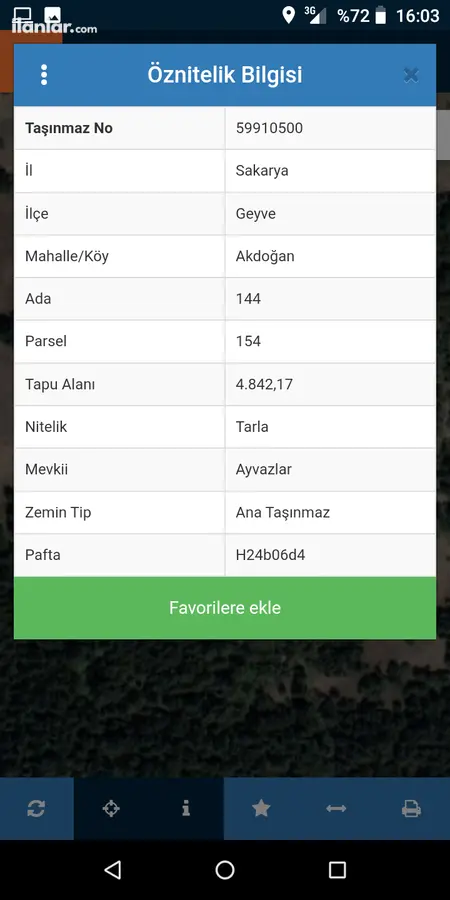Sakarya Geyve Akdoğan Mahallesi 4.842 m² satılık tarla arsa - Fotoğraf 2