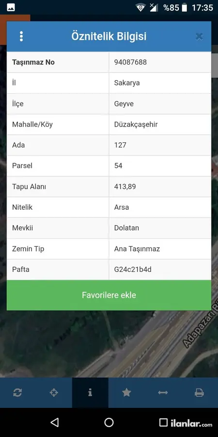 Sakarya Geyve Düzakçaşehir Mahallesi 413 m² satılık konut arsa - Fotoğraf 3