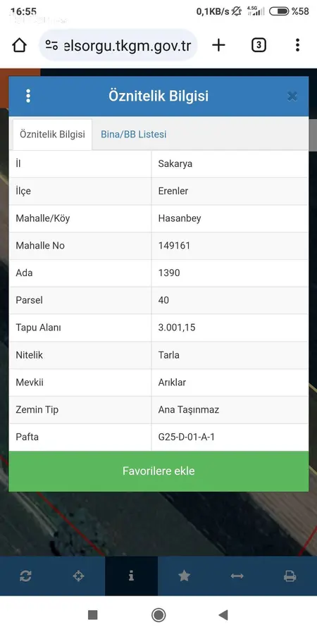 Sakarya Erenler Hasanbey Mahallesi 3.001 m² satılık tarla arsa - Fotoğraf 1