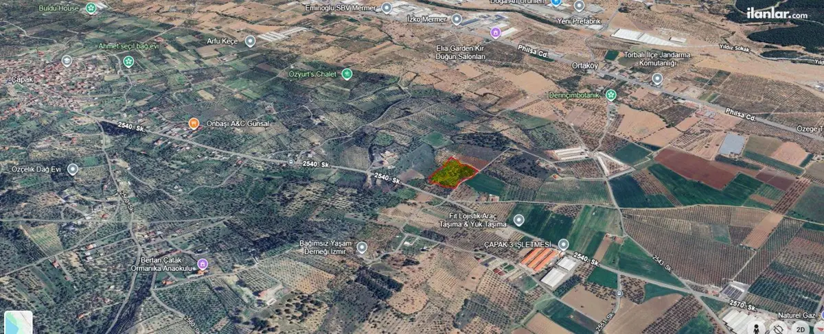 İzmir Torbalı Çapak Mahallesi 3.501 m² satılık bağ & Bahçe arsa - Fotoğraf 1