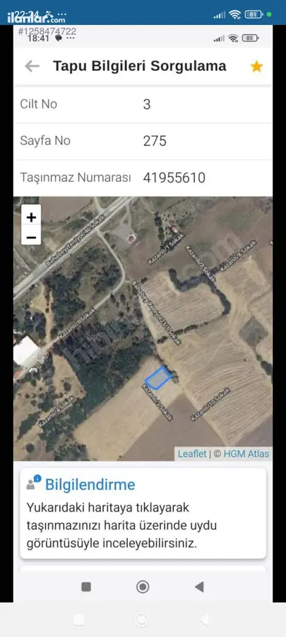 Çorum İskilip Hacıpiri Mahallesi 535 m² satılık ada arsa - Fotoğraf 1