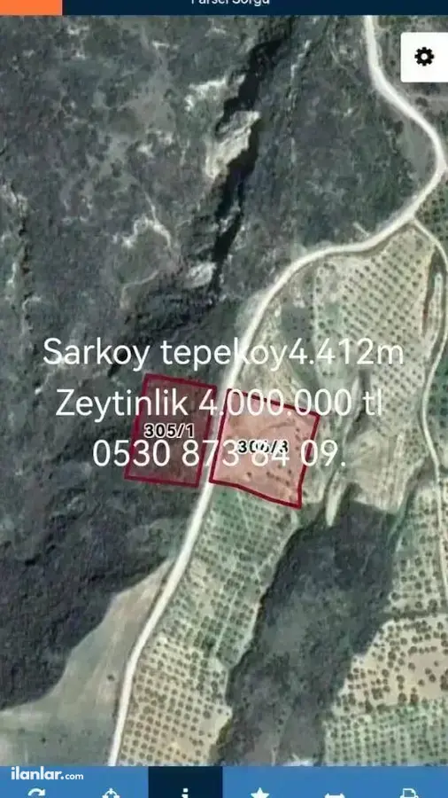 Tekirdağ Şarköy Tepeköy Mahallesi 4.412 m² satılık zeytinlik arsa - Fotoğraf 1