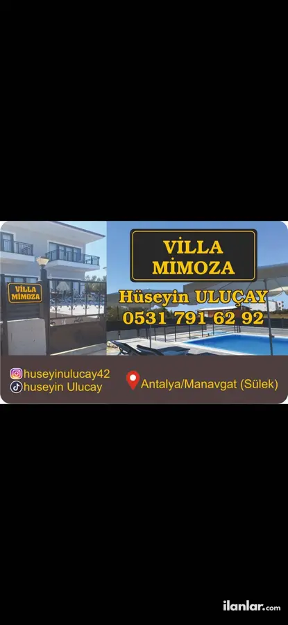 Antalya Manavgat Sülek Mahallesi 3+1 486 m² konut (Turizm Amaçlı Kiralık) villa - Fotoğraf 1
