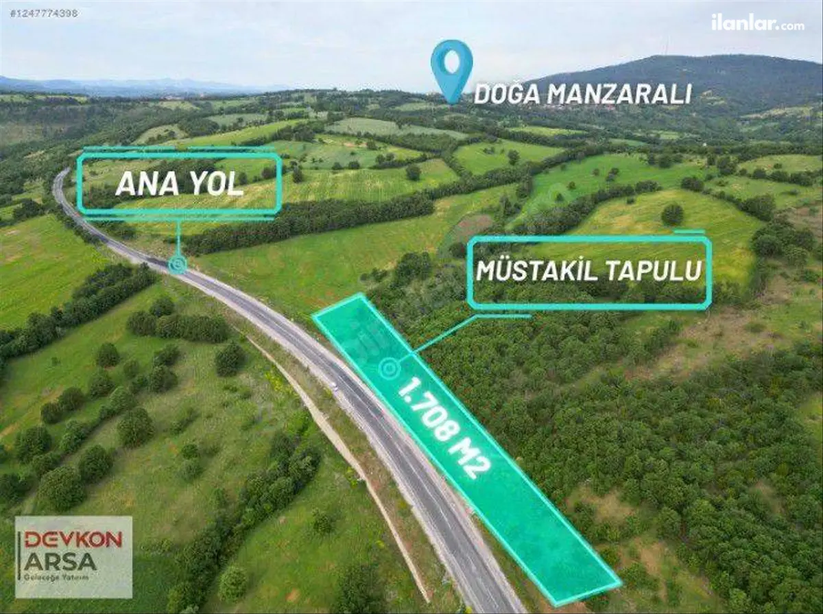 Çanakkale Bayramiç Muratlar Köyü Mahallesi 1.708 m² satılık tarla arsa - Fotoğraf 3