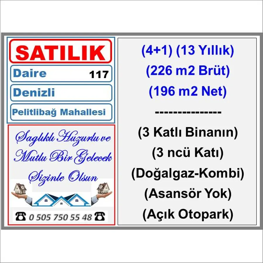 Denizli Pamukkale Pelitlibağ Mahallesi 4+1 226 m² satılık daire - Fotoğraf 2