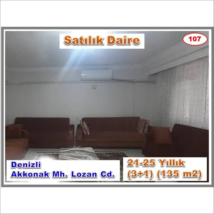 Denizli Merkezefendi Akkonak Mahallesi 3+1 135 m² satılık daire - Fotoğraf 1