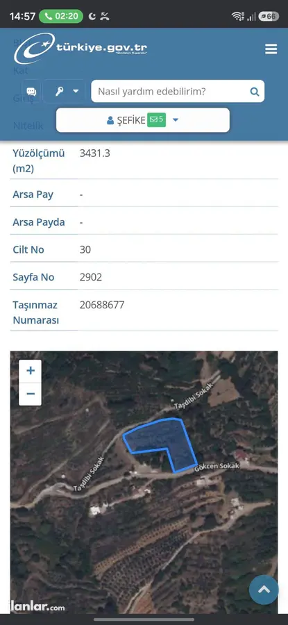 Antalya Alanya Mahmutseydi Mahallesi 3.432 m² satılık tarla arsa - Fotoğraf 1