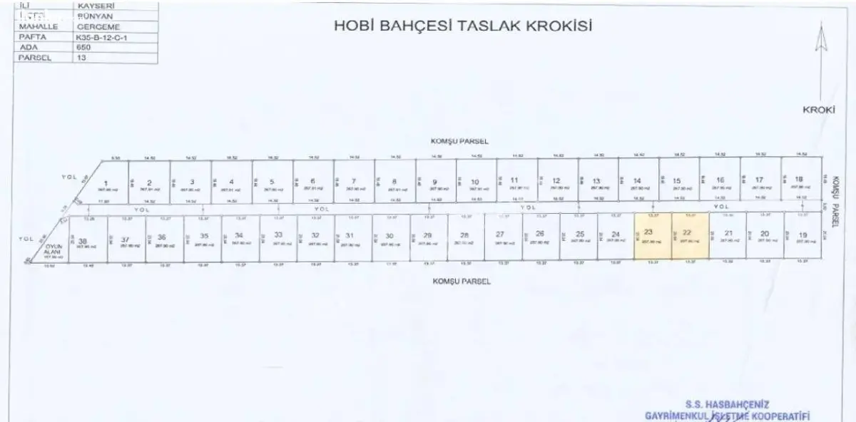 Kayseri Bünyan Gergeme Mahallesi 300 m² satılık tarla arsa - Fotoğraf 2