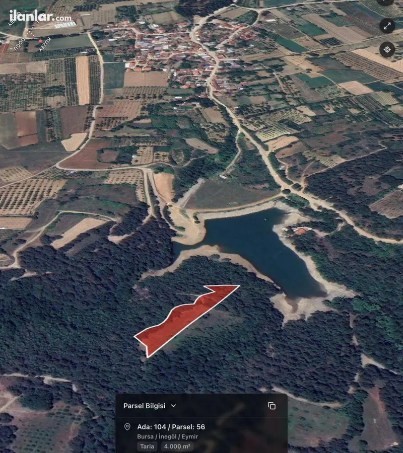 Bursa İnegöl Eymir Mahallesi 4.000 m² satılık arazi arsa - Fotoğraf 2