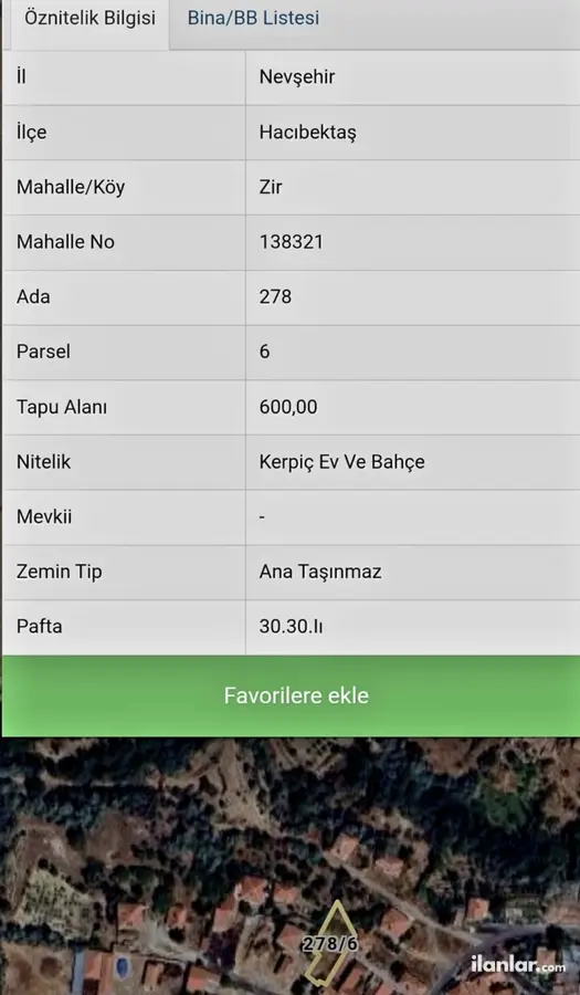 Nevşehir Hacıbektaş Zir Mahallesi 600 m² satılık konut arsa - Fotoğraf 3