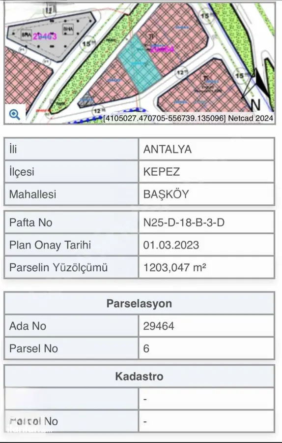Antalya Kepez Başköy Mahallesi 1.203 m² satılık ticari arsa - Fotoğraf 3