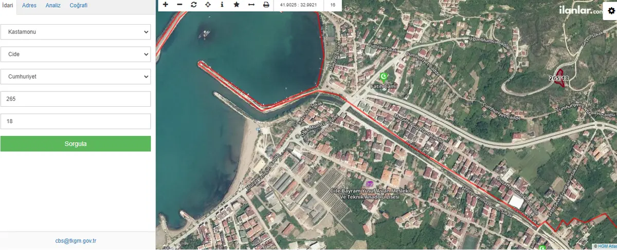 Kastamonu Cide Cumhuriyet Mahallesi 1.207 m² satılık konut arsa - Fotoğraf 1