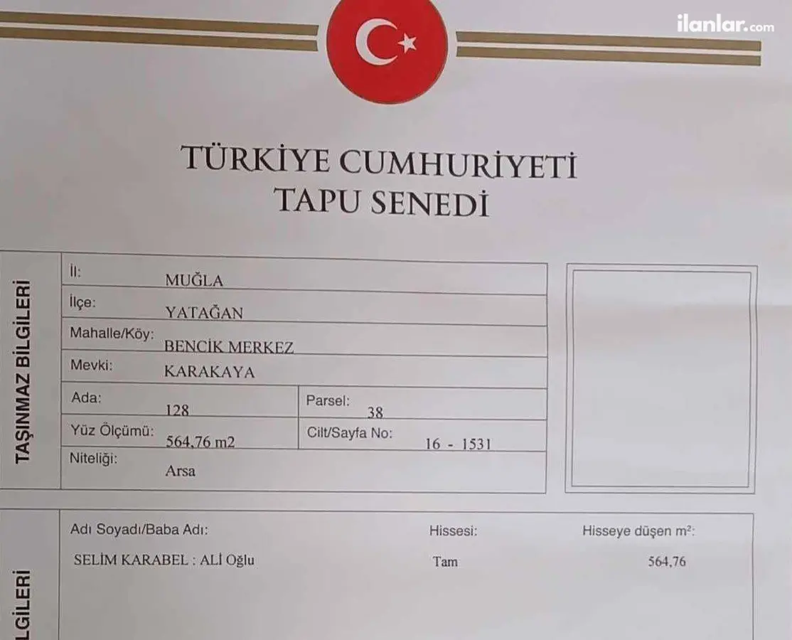 Muğla Milas Ahmetçavuş-Hayıtlı Mahallesi 565 m² satılık konut arsa - Fotoğraf 1