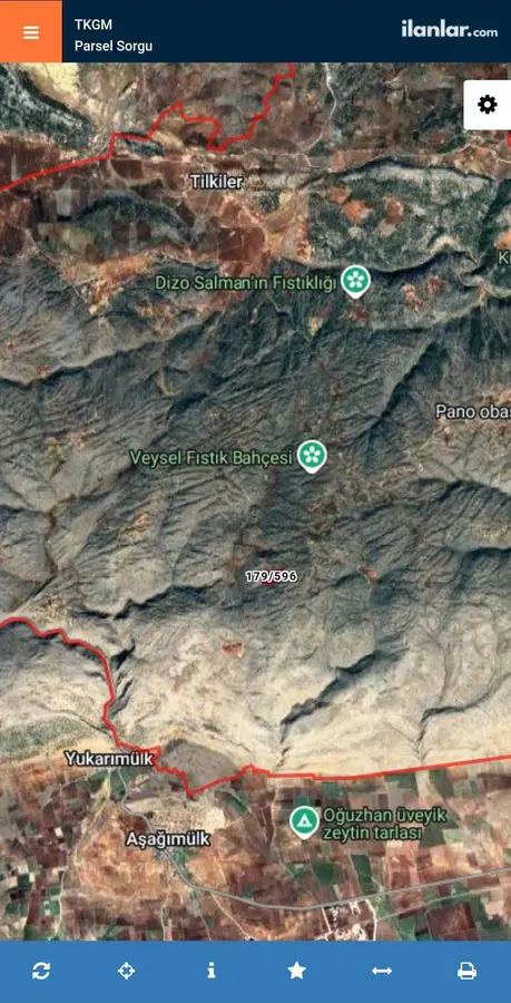 Kahramanmaraş Pazarcık Tilkiler Mahallesi 21.978 m² satılık bağ & Bahçe arsa - Fotoğraf 1