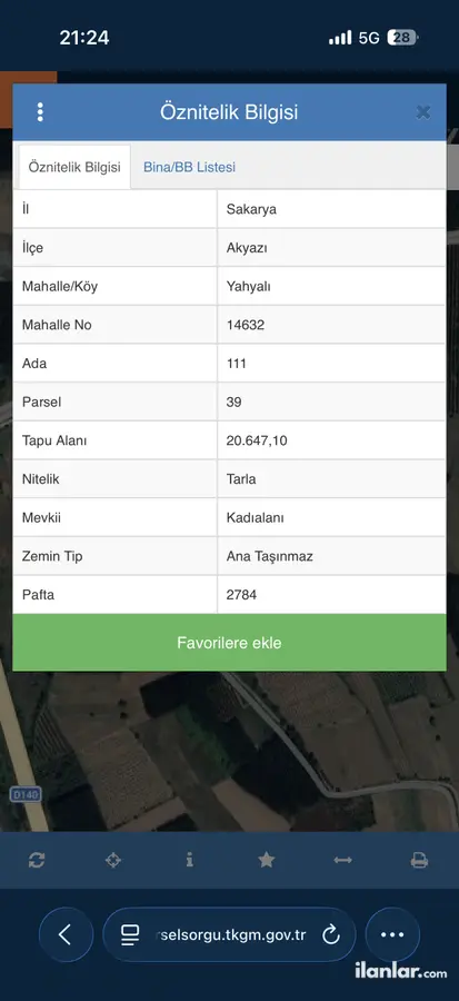 Sakarya Akyazı Yahyalı Mahallesi 20.642 m² satılık tarla arsa - Fotoğraf 2