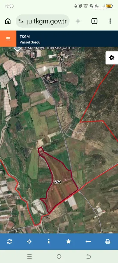 Antalya Serik Tekke Mahallesi 2.509 m² satılık tarla arsa - Fotoğraf 1